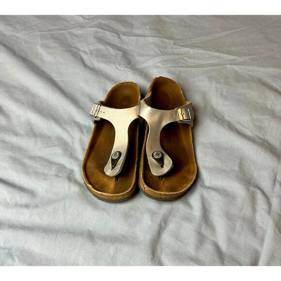 BIRKENSTOCK Gizeh Birko-Flor Silver Thong Sandals Size EU 36 US 5.5 - Picture 5 of 9